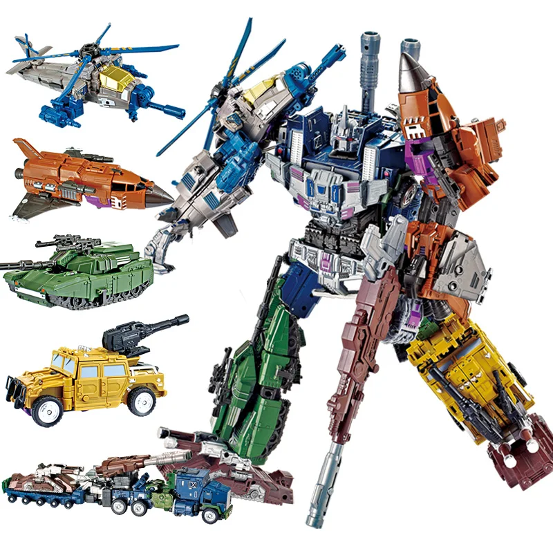 

5 in 1 Transformation toys cool Anime Oversize Devastator Robot car Action Figures Military tank model Toys Boys Juguetes Gifts