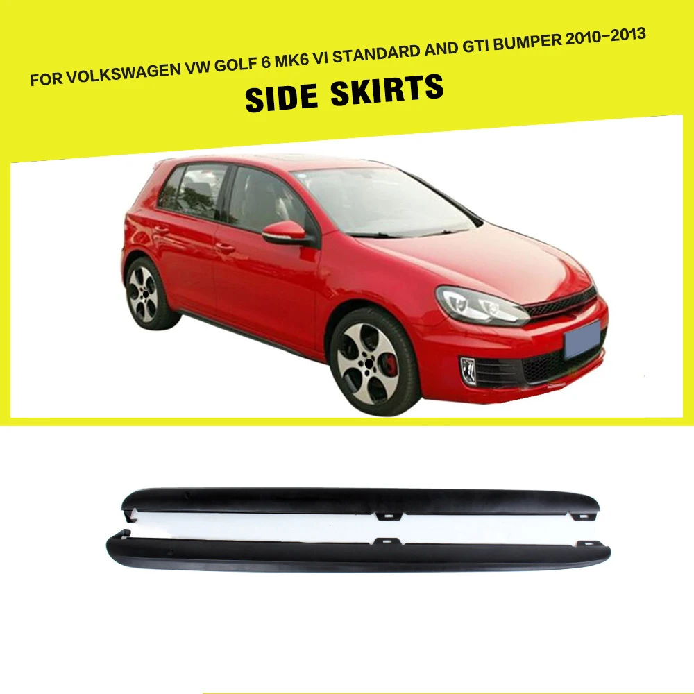 PP Unpainted Car Side Body Skirts Apron for VW Golf VI MK6 Standard Bumper and GTI 2010 2013in