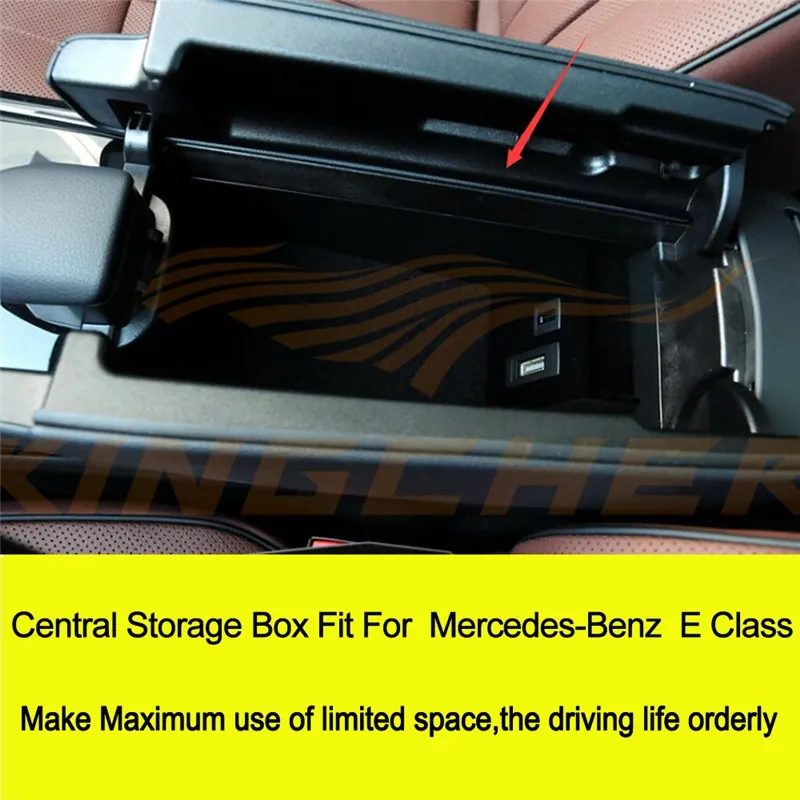 Для Mercedes Benz E200 E260 E300 E класса 2010- салона центр управления подлокотник ящик для хранения декоративные покрытия