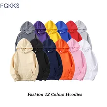 Мужская толстовка FGKKS, черный однотонный свитшот, пуловер, с капюшоном, худи в стиле хип-хоп, уличная одежда на осень