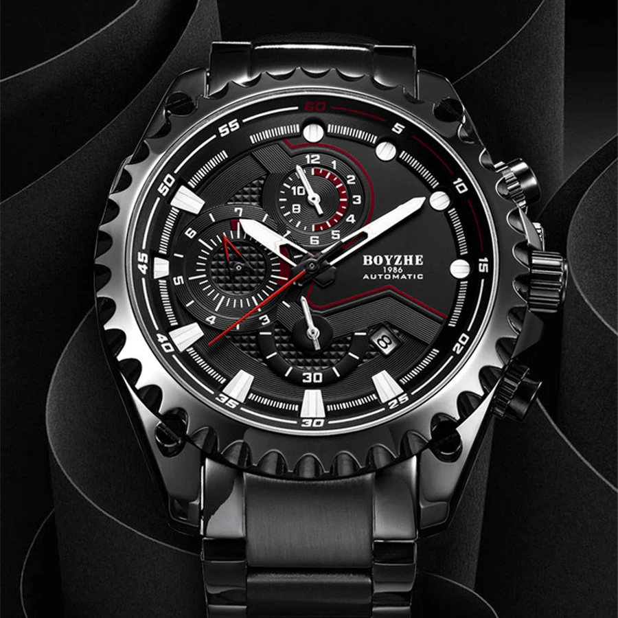 

Men Watches Luxury Brand Sport Full Steel Automatic mechanical Watch Men's Waterproof Military Wrist watches relogio masculino