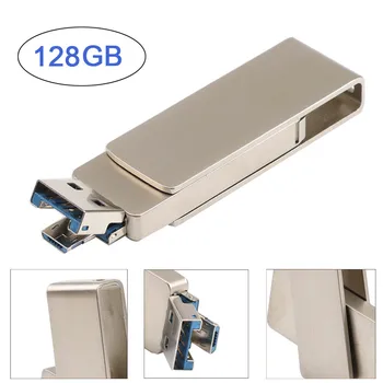 

USB 3.0 128GB Flash Drive Memory Stick Storage OTG & USB Dual-use U Disk 80MB/S 4.2