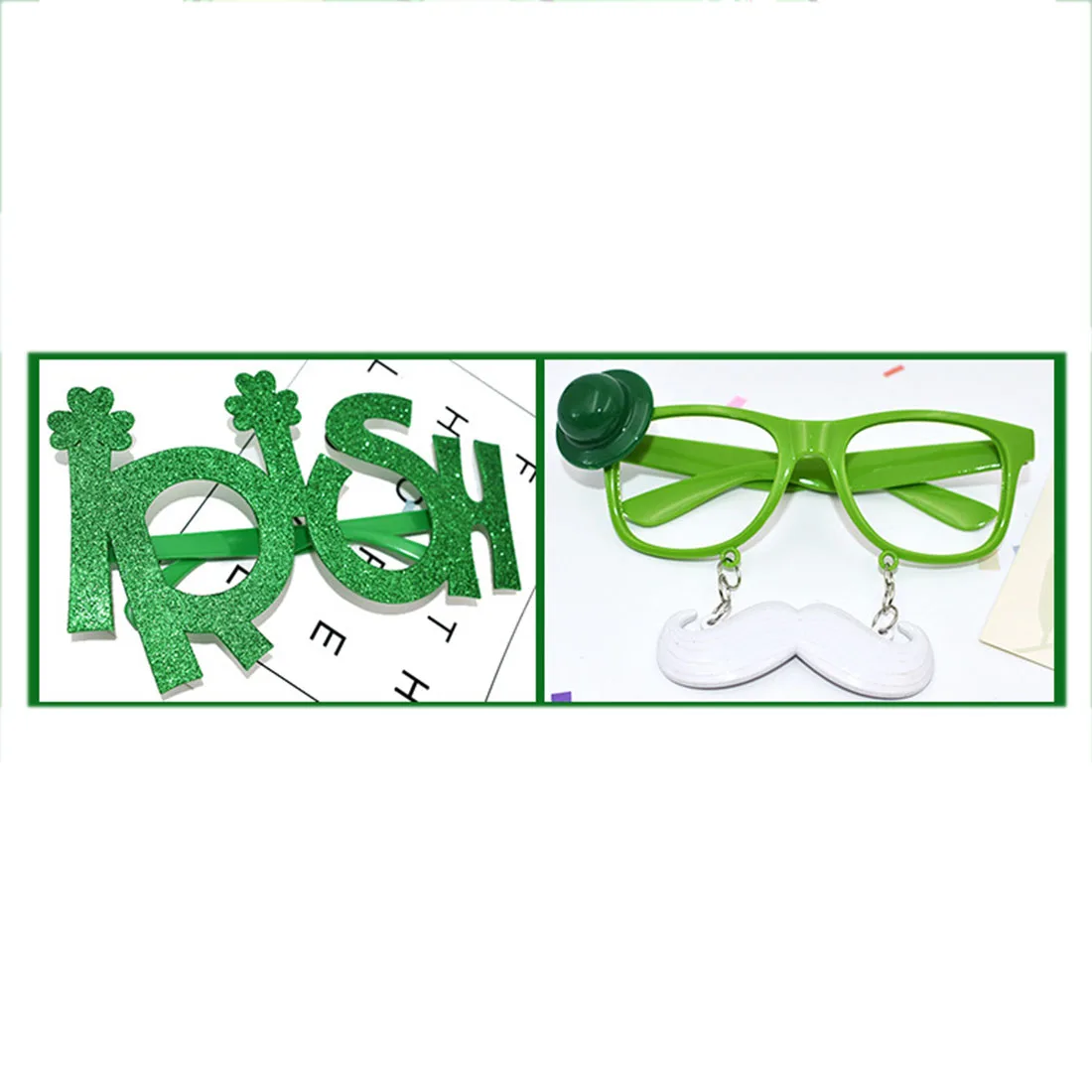 Забавные унисекс 4 шт. ирландский Трилистник очки зеленые вечерние очки для Святого Патрика карнавальные наряды фотобудка реквизит даже Вечерние