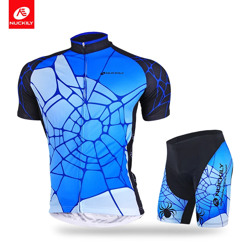 

NUCKILY Cycling Jersey Short Sleeve Bicycle Suit Summer Road Bike Jersey With Shorts Set Spider Man Wear For Cyclist