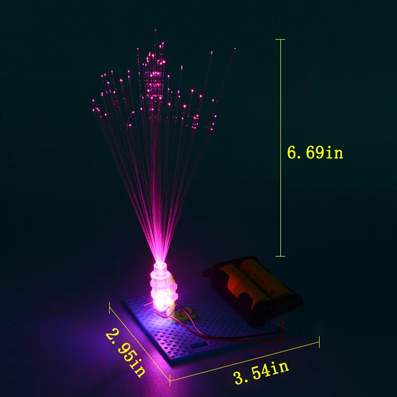 1pc DIY Science Colorful Fiber Optic Lights Homemade simple colorful fiber optic light DIY assembly materials