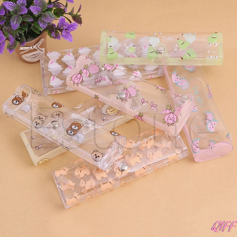 

Stylish Clear Transparent Plastic Soft Eye Glasses Protector Box Case