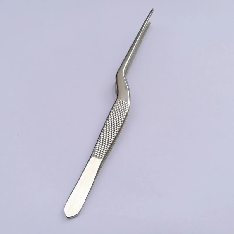 

5.51inch Mini Professional Chef Plating Tweezer Tongs Serving Presentation Stainless Steel Offset Chef Kitchen Tool 14cm