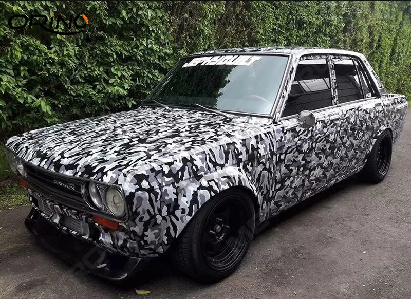 Black White Camouflage Vinyl Film Wrap-5