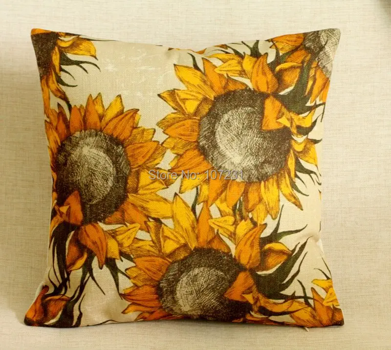 Vintage Linen Pillow Cushion Cover Throw decorative cushion covers 45cm