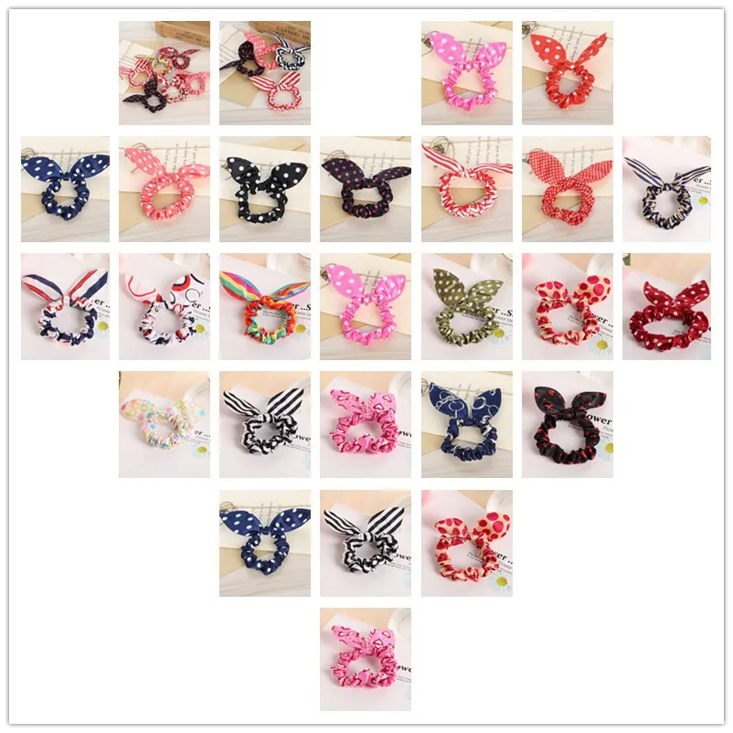 10PC/Lot Lovely Rabbit Ears Hair Accessories For Girls Women Elastic Hair Bands Colorful Hair Ties Rope Rings Holder Hairband