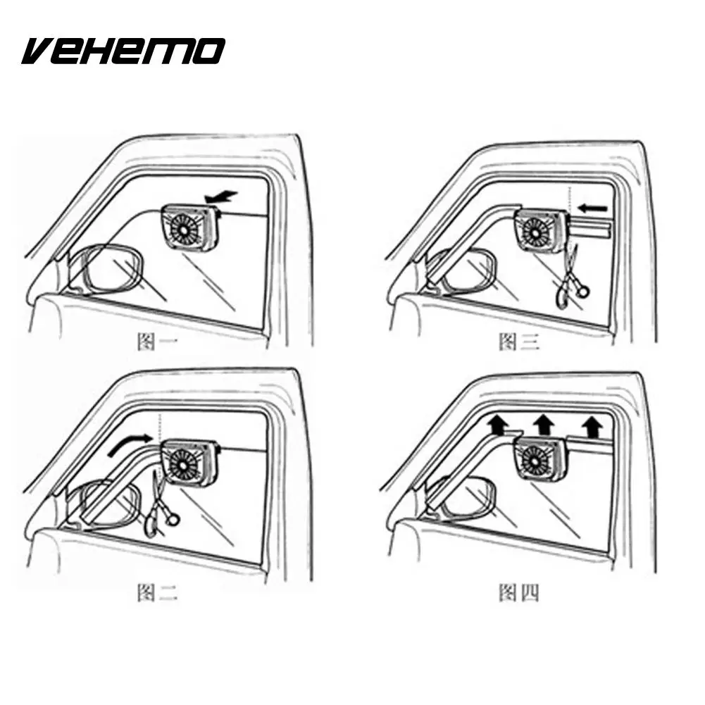 Солнечная энергия окно автомобиля авто холодный Солнечный ЭНЕРГИЯ ВЕНТИЛЯТОР выхлопа автомобиля вытяжной вентилятор авто аксессуары