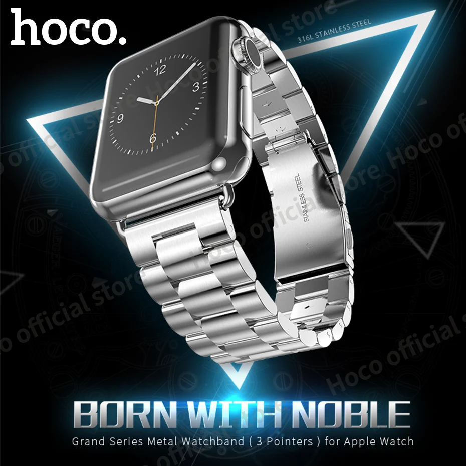 ORIGINAL HOCO Grand Series Metal Watchband 3 Pointers for Apple Watch iWatch 38mm 42mm Stainless steel