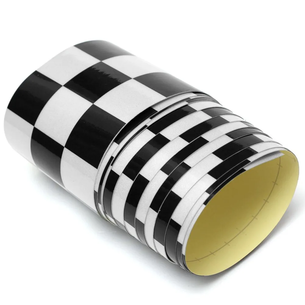 

275*7.6cm Vinyl Decal Tape Black&White Checkered Vehicle Sticker Fashion Vinyl Wrap For Car Bike Motorcycle Truck Car styling