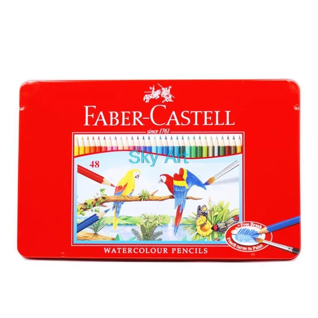 Faber Castell WaterColor Pencils with Sharpener and Brush, 48 WaterColored  Pencils set - AliExpress