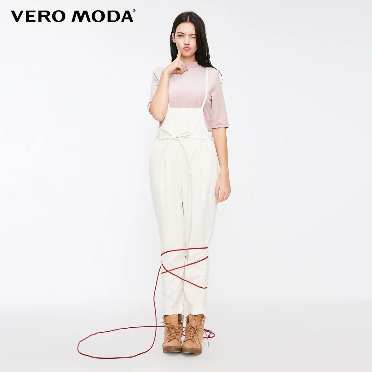 Vero Moda новые женские шерстяные хлопковые укороченные комбинезоны брюки | 318444507 - Цвет: Eggnog