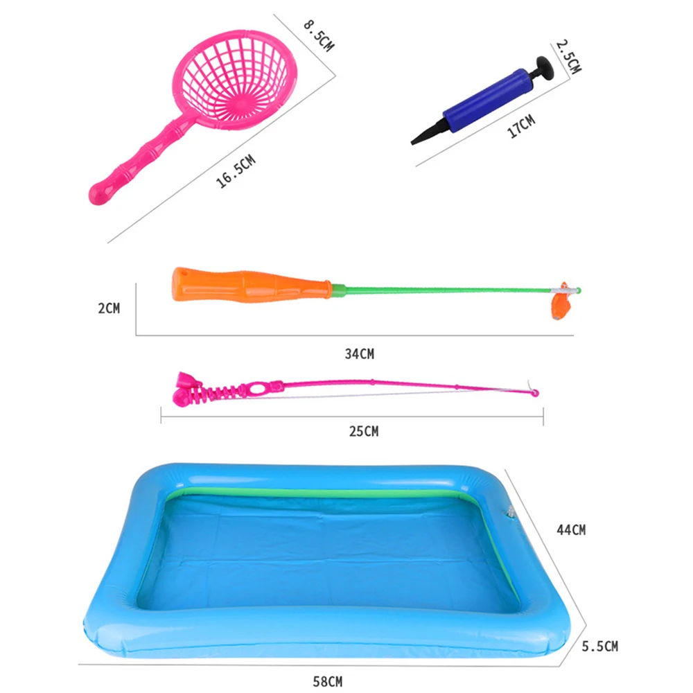 46 шт./лот, надувной бассейн, магнитная рыболовная игрушка, удочка, набор для детей, раннее образование, модель, игра в рыболовные игры, игрушки для улицы