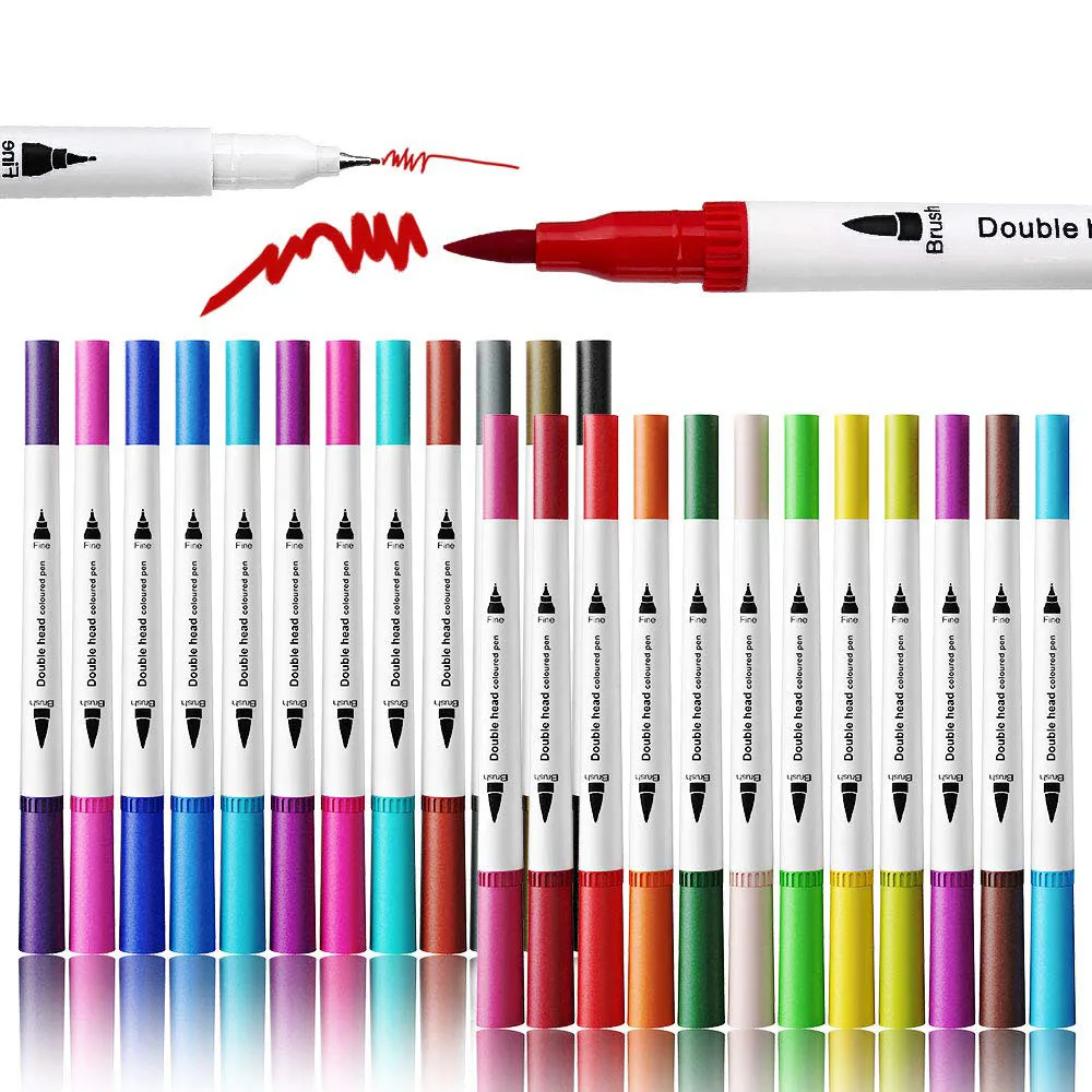

Anime Markers Brush Pen Set Highlighter Drawing Supplies Drawing Pen Markers Double Head Colour Pen Set Stationery