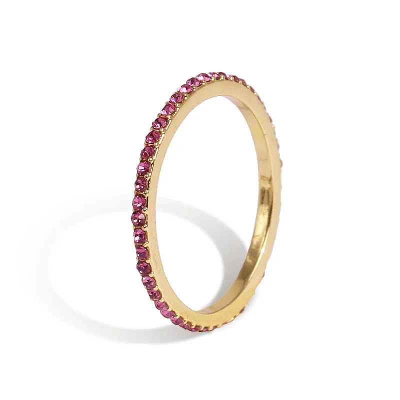 Jujia кольца золотистого цвета, разноцветные воздушные юбки-инкрустация стразами коктейльные кольца для Для женщин Модный фианит кольцо