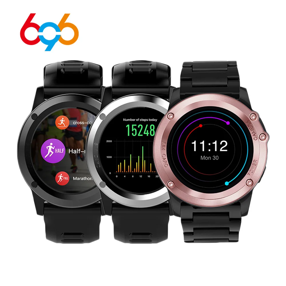 696 H1 Смарт-часы ОС Android 4 спортивные Smartwatch MTK6572 512 GB Встроенная память gps SIM 3g монитор