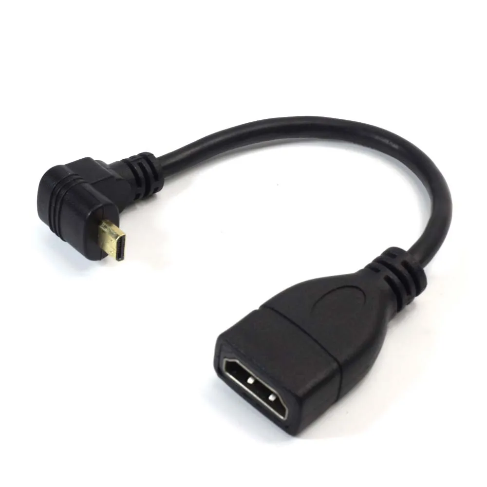 AIXXCO Micro HDMI Тип D штекер HDMI Женский Тип A Кабель-адаптер M/F конвертер для планшетных ПК ТВ мобильного телефона 1080P - Цвет: Bend down