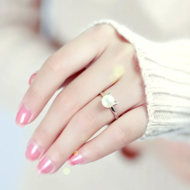 

925 Sterling Silver Cute Cat Open Rings Women's Designer Jewelry Accessories Free Shipping (SR033)