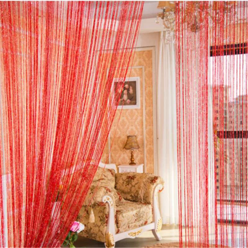 

Crystal String Curtain Beads Door Room Divider Tassel Fringe Beaded Window Panel String Home Decor Fashion Solid Divider