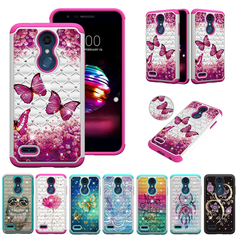 ПК + ТПУ блестки чехол для coque LG K10 K10a 2018/LG K11 K30 Q7a Plus X Power 2 K8 2018 | Мобильные телефоны и