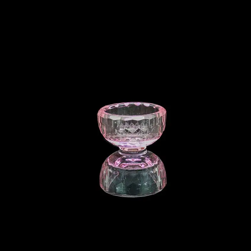 Цвет прозрачного стекла Ghee лампа база буддийский религиозный храмовый изделия лотос лампа дешевый Подсвечник 7 цветов можно выбрать - Цвет: pink