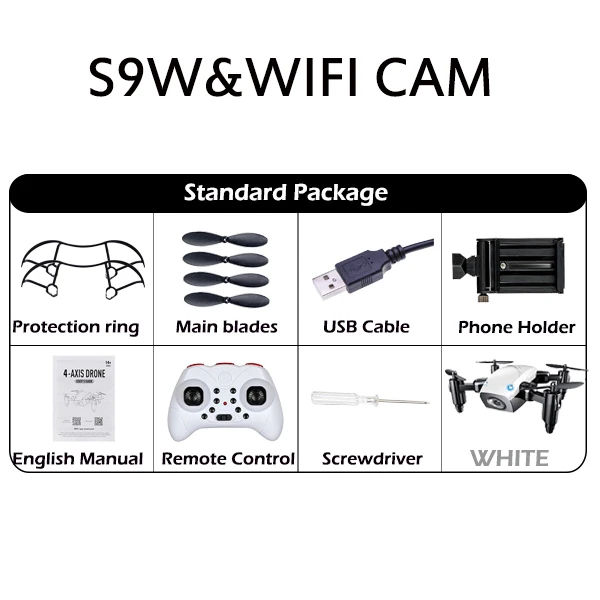 S9HW мини-Дрон с камерой S9 не складной Радиоуправляемый вертолет высота удержания Квадрокоптер WiFi FPV Микро Карманный Дрон мальчик игрушки - Цвет: S9W-0.3MP-1B