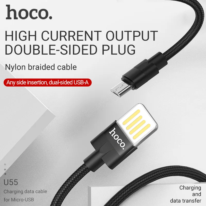 

hoco cable micro usb charging data sync micro-usb port wire micro usb to usb a reversible for xiaomi samsung android charger
