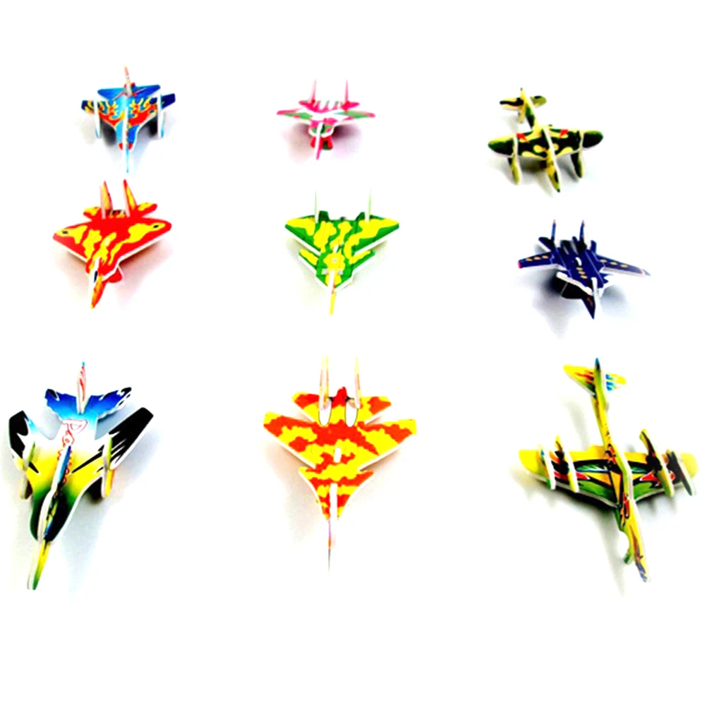 5 Set Handmade Throwing Flying Aircraft Airplane Glider Educational DIY Baby Kids Mini Foam Creative CHildren Puzzle Model Toys