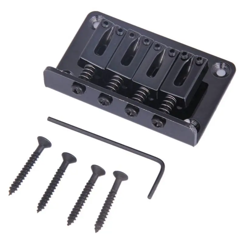 

4-string BLACK Bottom Loading Hard-tail Bridge for Cigar Box Guitars & More