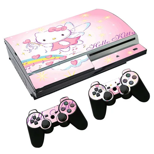 Hello kitty наклейка для PS3 Fat playstation 3 консоль и контроллеры для PS3 Skins Наклейка виниловая пленка - Цвет: 0242