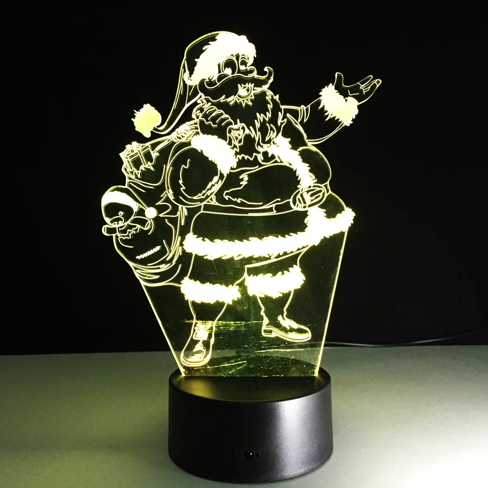 Santa Clause USB led night light Christmas decoration 3D led table lamp