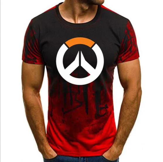 

free shipping Overwatch Game Logo Gamer Gaming Tshirt Tee Top Over Short-Sleeve T Shirts Print T-shir