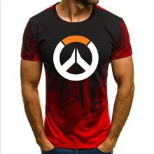 Overwatch игра логотип геймер футболка по игре Футболка Топ с коротким рукавом футболки с принтом