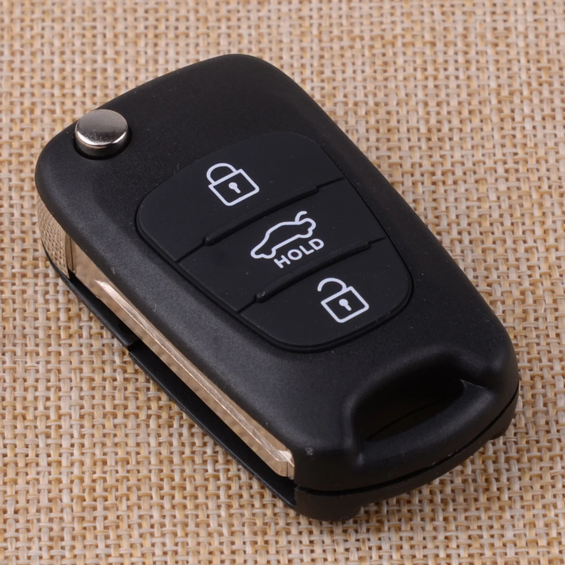 

CITALL 3 Buttons Black Uncut Blade Car Flip Remote Key Shell Case Fob fit for KIA Rondo Sportage Soul Rio 2011