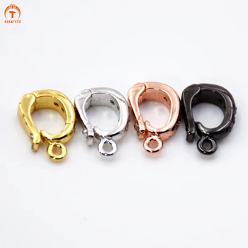 

ASA&TESS CZ Micro Pave Clasps, Pendant Enhancer Clasp Silver/Black/ Gold Pave CZ Removable Bail Pave Bail Clasp 7X10mm