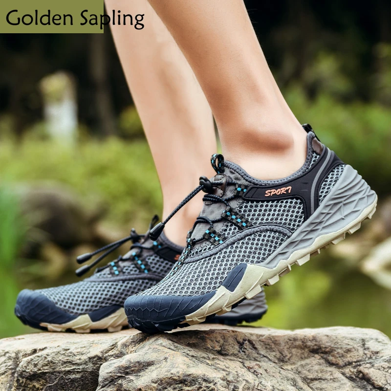 

Golden Sapling Mountain Outdoor Shoes Men Summer Man Sneakers Breathable Air Mesh Men's Hiking Shoes Men Sport Trekking Sneakers