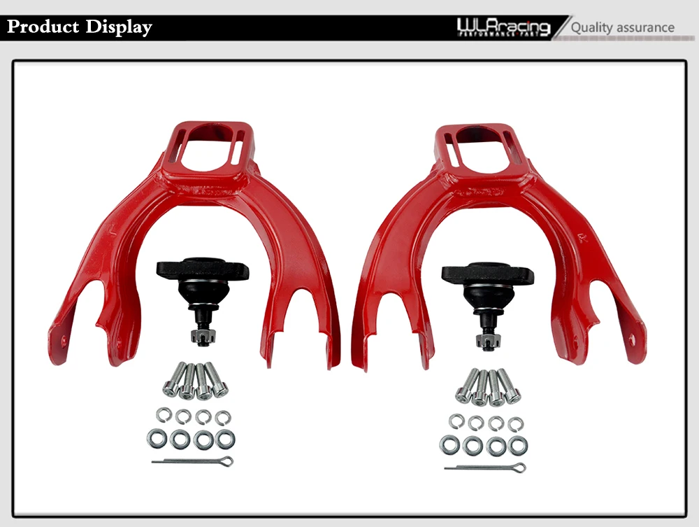 WLR гоночный-регулируемый(L& R) передний верхний рычаг управления Развал Комплект для 92-95 Civic 94-01 Integra Eg красный WLR9872