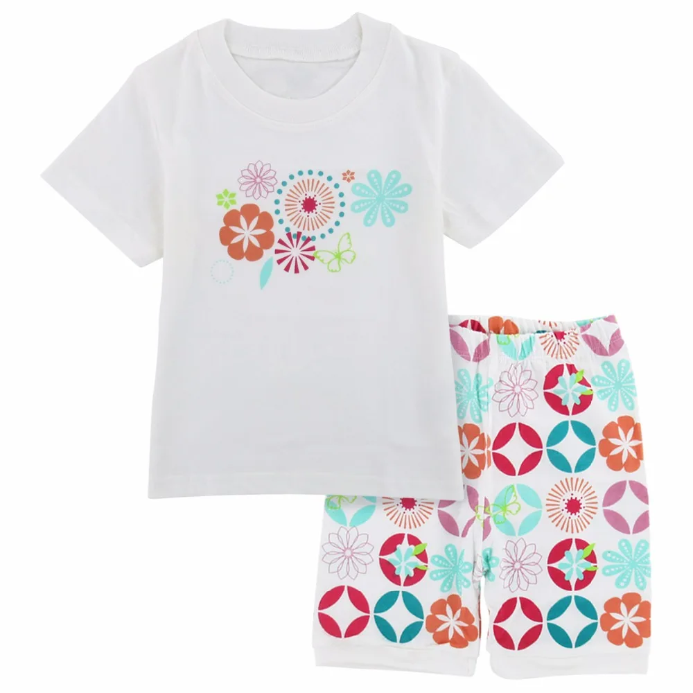 Buy Kids Girls Floral Pajamas Set Child Short Sleeve T
