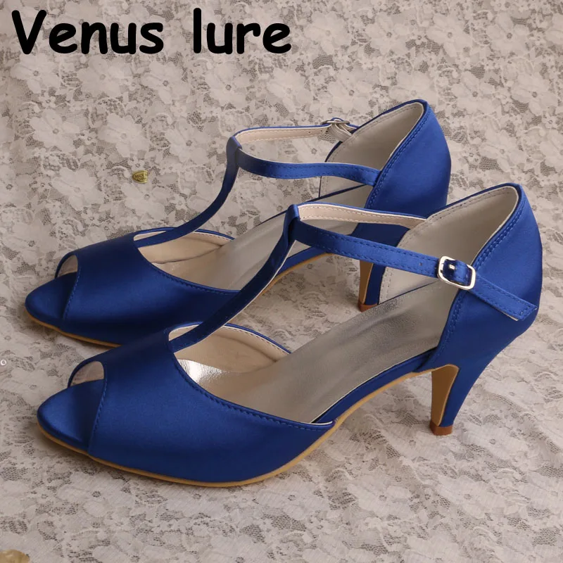 blue kitten heel shoes