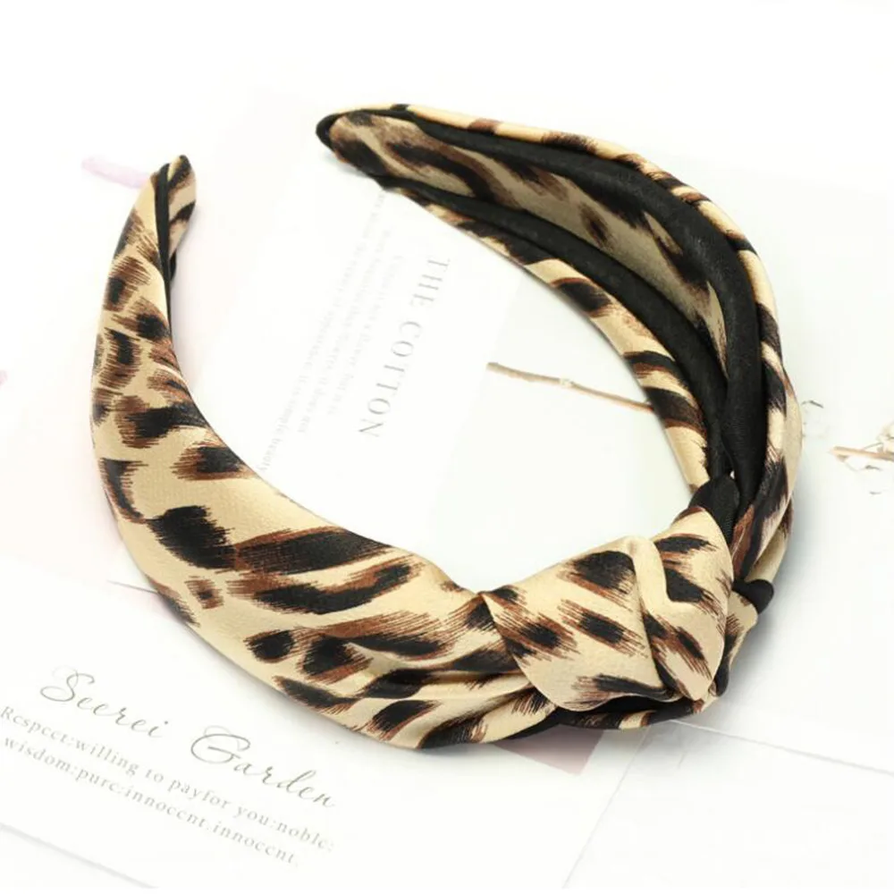 Новая мода леопард повязка на голову для женщин взрослых сезон: весна-лето тюрбан для волос оптовая продажа