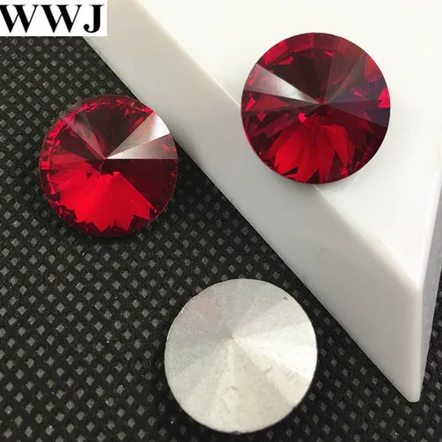Все размеры цвета стеклянные Риволи Кристалл причудливый Камень 6 мм 8 мм, 10 мм, 12 мм, 14 мм, 16,18 мм ювелирные камни AB, розово-красный - Цвет: siam red
