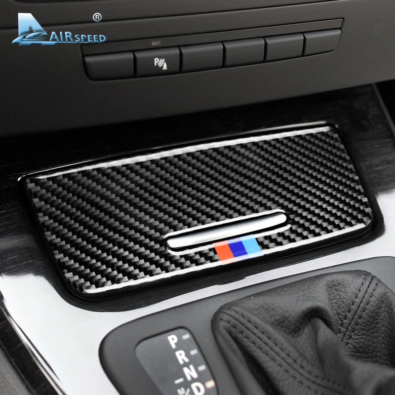 

Airspeed Carbon Fiber for BMW 3 Series E90 E92 E93 Accessories Car Storage Box Panel Cover Stickers Interior Trim Decoration
