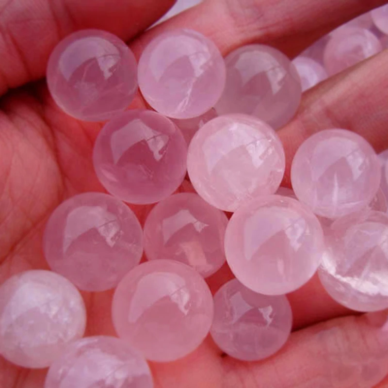 

Natural Pink Purple Crystal Glass Ball Transparent Jewelry Findings For DIY Charm Pendant Necklace Jewelry Making