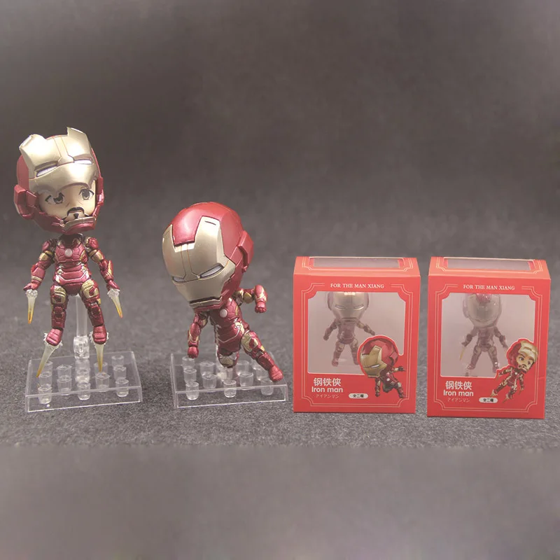 Iron Man MK43 2pcsset Mini Action Figures 110 scale painted figure Iron Man Hero's Edition PVC figure Toys Brinquedos Anime