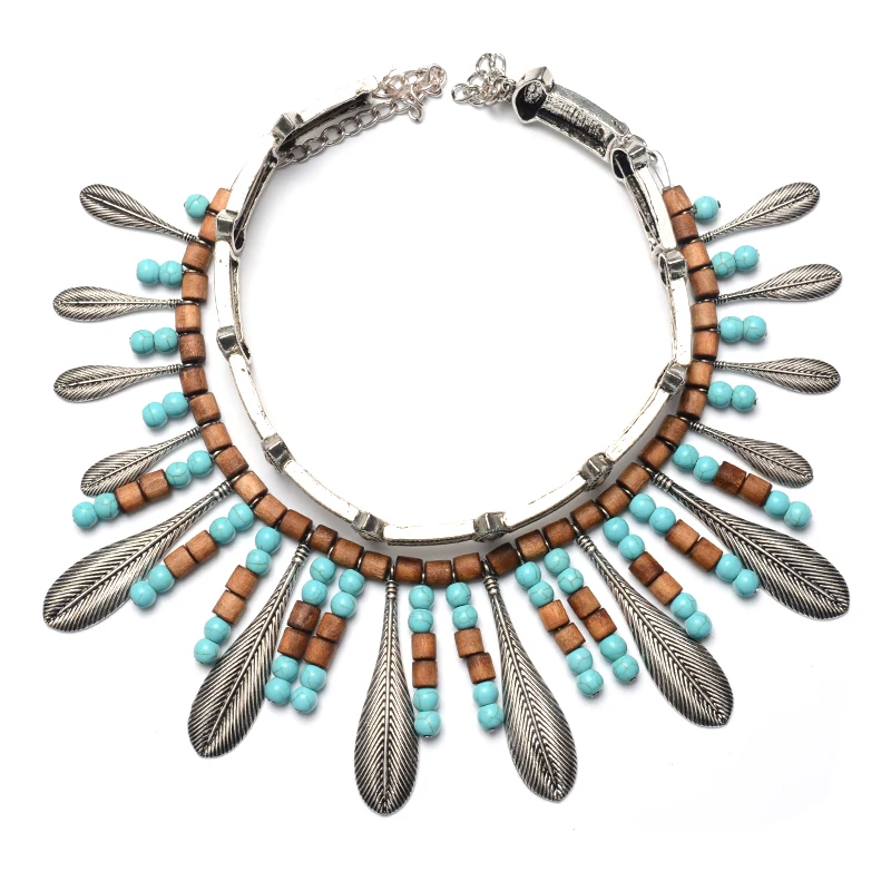 Manerson Женская Мода Себе Винтаж Chocker Ожерелье Ретро Femme Деревянные Бусины Кулон