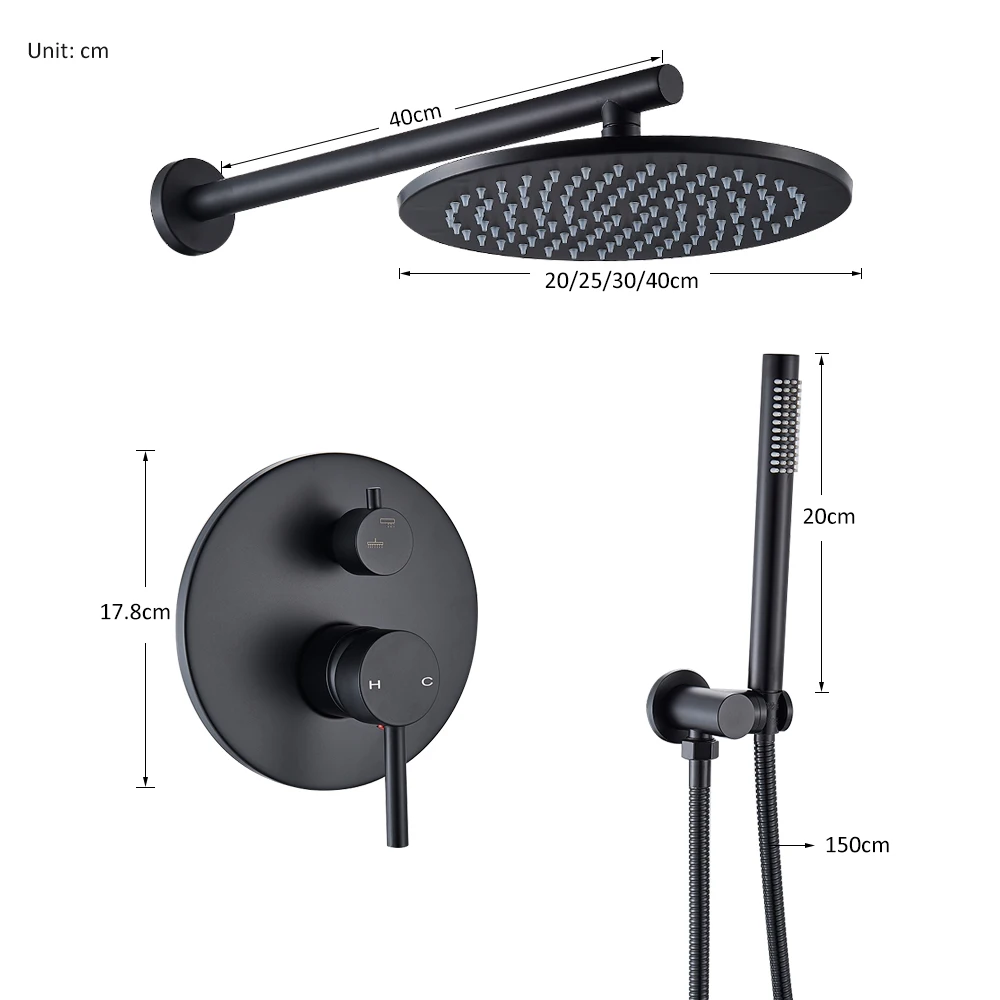quyanre wanfan gappo matte black matte black solid brass round shower faucet kit rainfall shower 2 way shower kit with rotatable handheld shower bathroom shower system