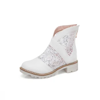 

Female leisure breathable mesh low in spring and summer in 2019 with party with zipper big yards 40-4300 take cold boot